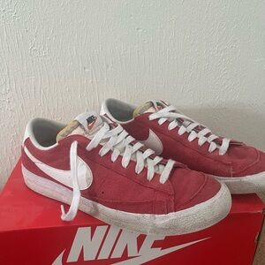 Nike Crimson and White Low-Top Sneakers
